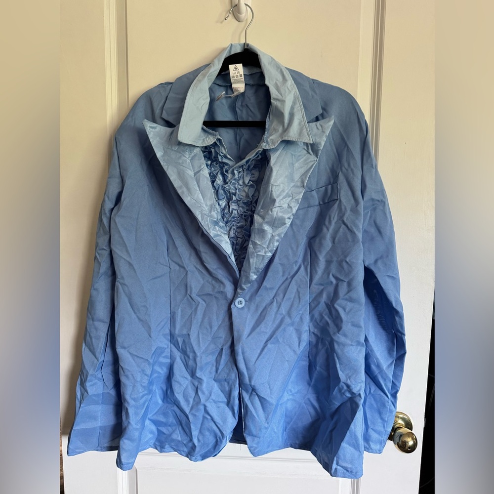 Light Blue Men's Suit with Hat - Picture 3 of 5